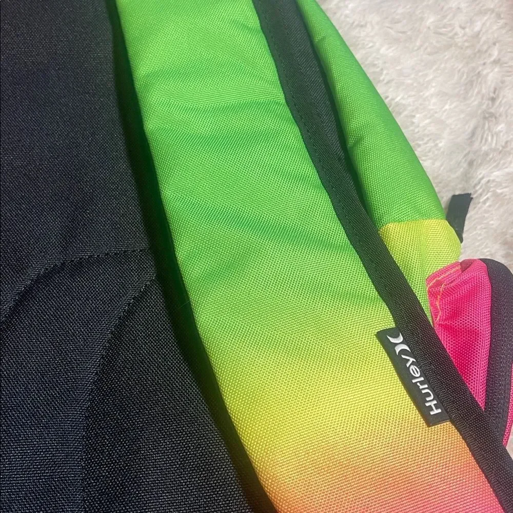 Hurley Green and Pink Backpack